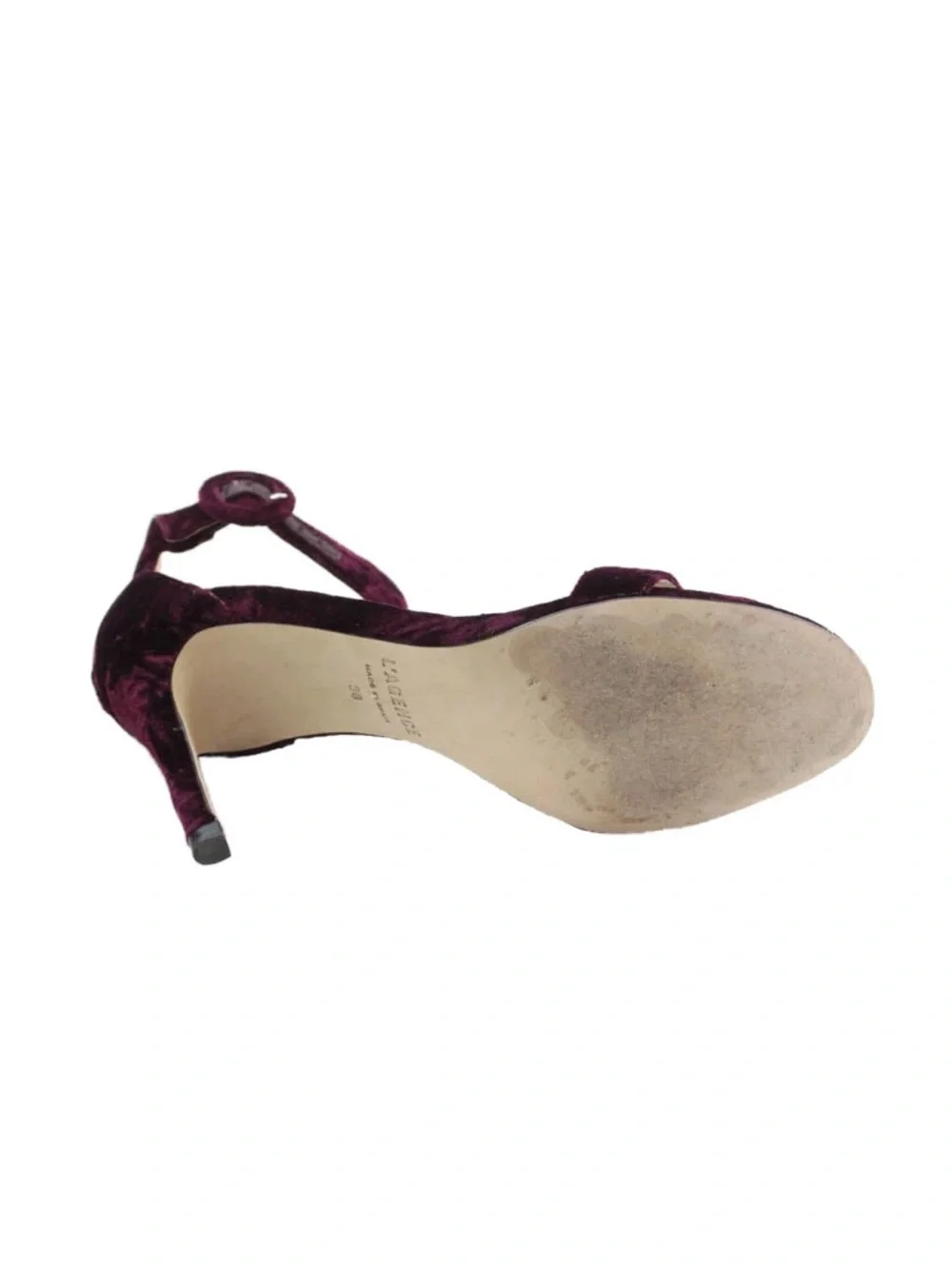 L'AGENCE Gisele Plum Velvet Ankle-Strap Sandal